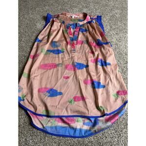 Collective Concepts Top Women's Pink Blue Sleeveless Floral Light Sz Large